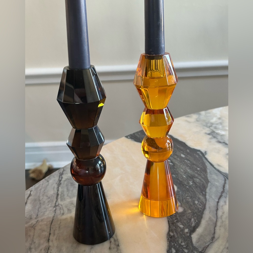 Geometric Glass Candle Holders